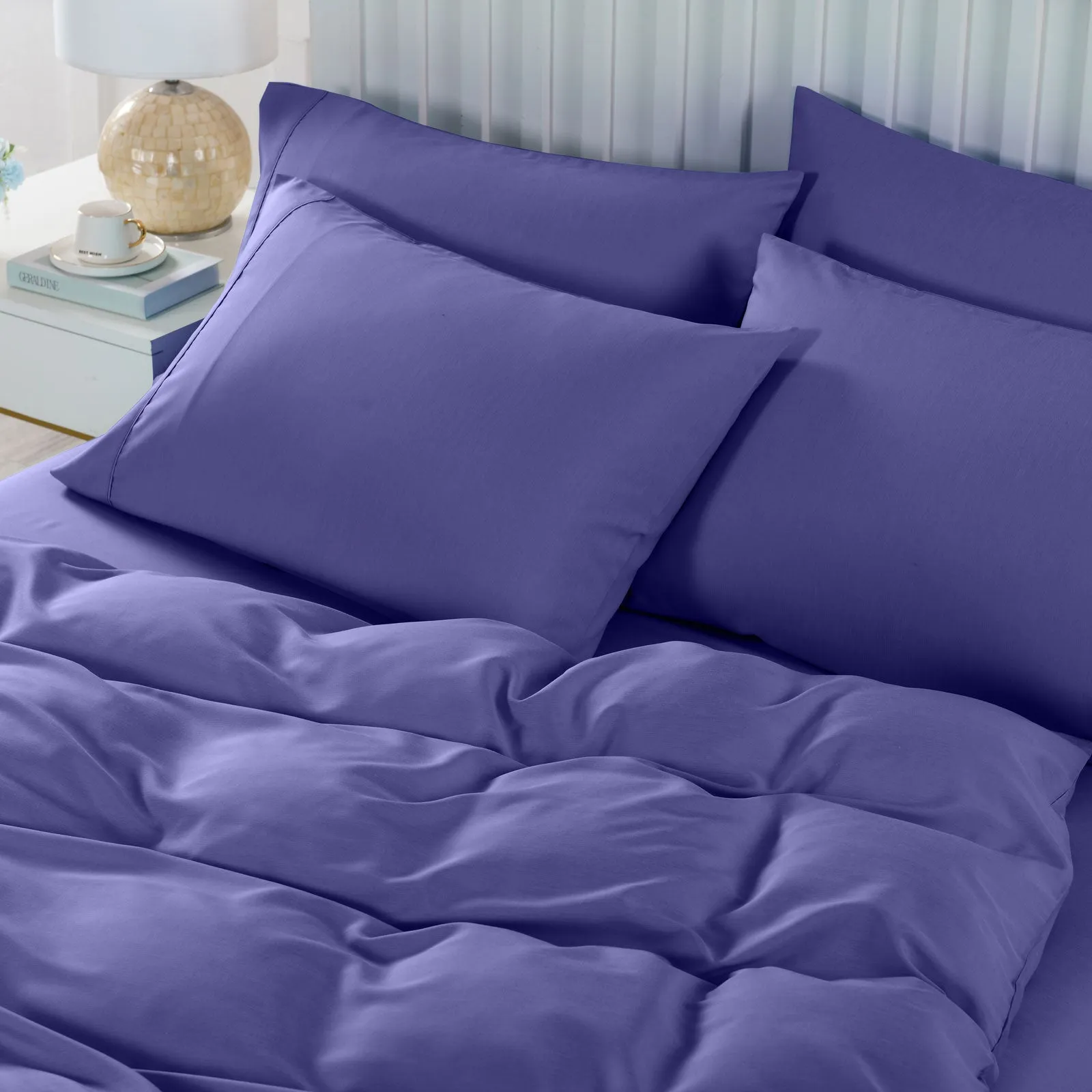2000TC 6-Piece Bamboo Sheet & Quilt Cover Set | Cooling & Breathable | Double | Royal Blue