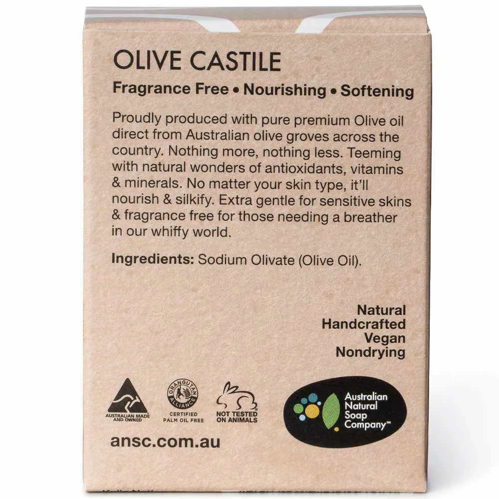 Australian Natural Soap Company Soap Bar - Olive Castile 100g