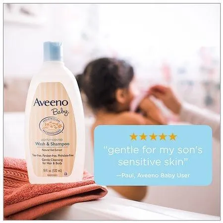 Aveeno Baby Daily Moisture Gentle Body Bath Wash & Shampoo, Oat Extract - 8oz