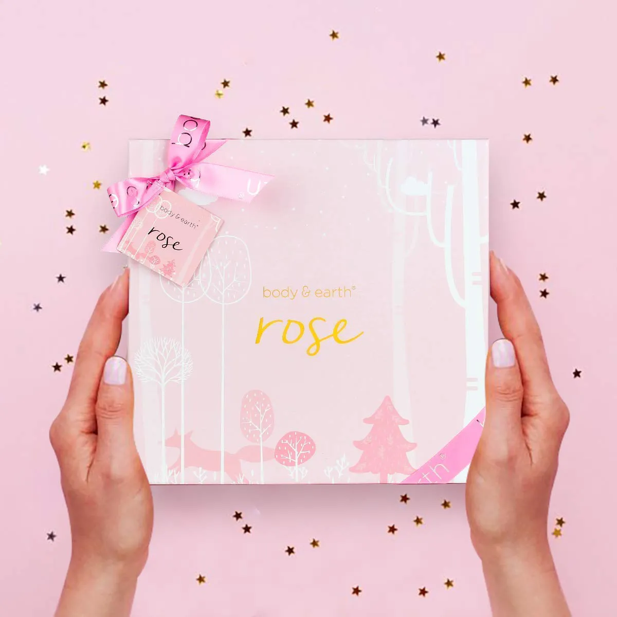 Bath Spa Gift Baskets for Women - Bath Sets for Women Gift Luxurious 5 Piece Rose Scented Spa Gift Set with Shower Gel, Body Butter, Hand Cream, Body Lotion,Christmas Gifts for Women