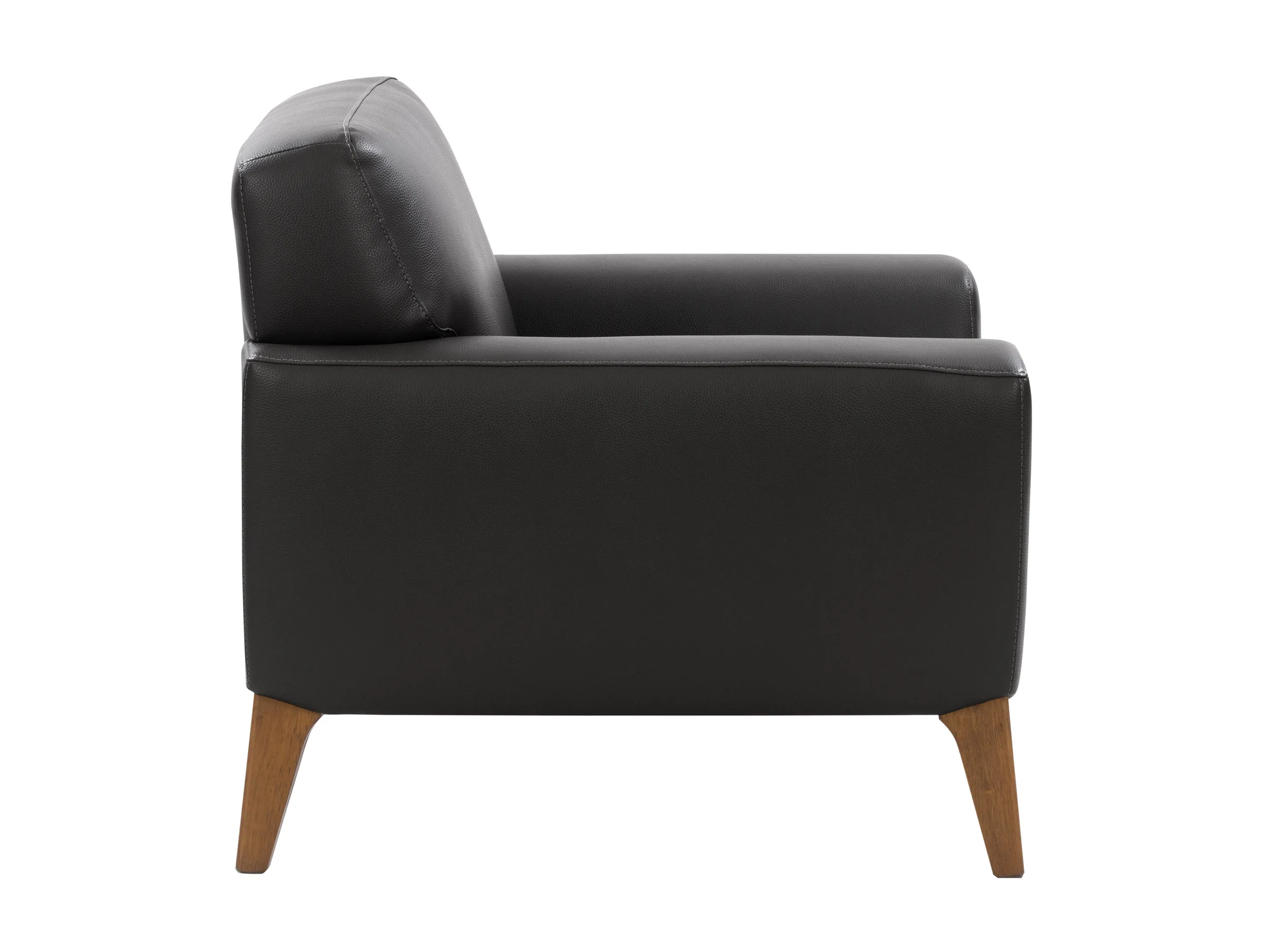 Black Faux Leather Arm Chair