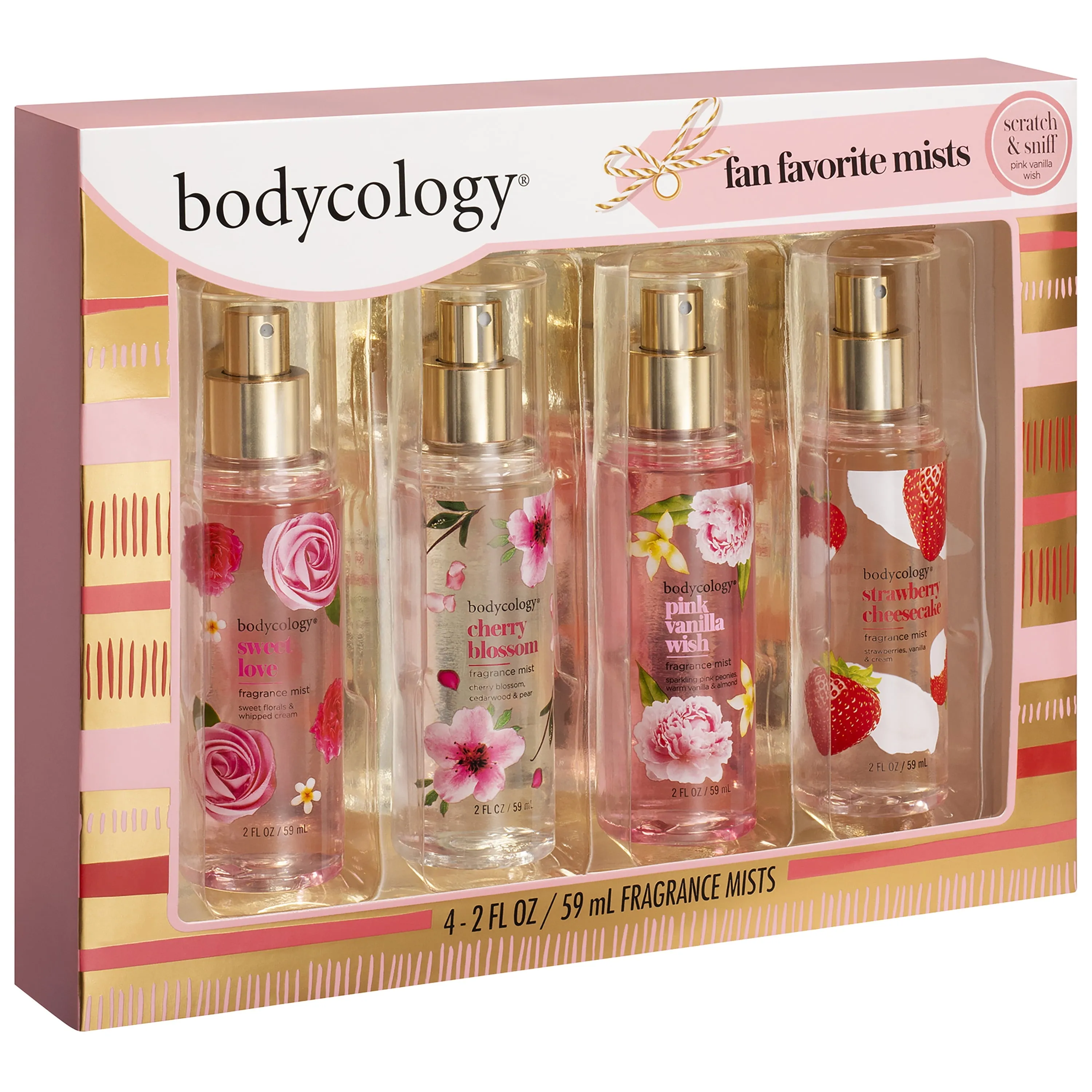 Bodycology Fan Favorite Body Mists Fragrance Set, 4 PieceS