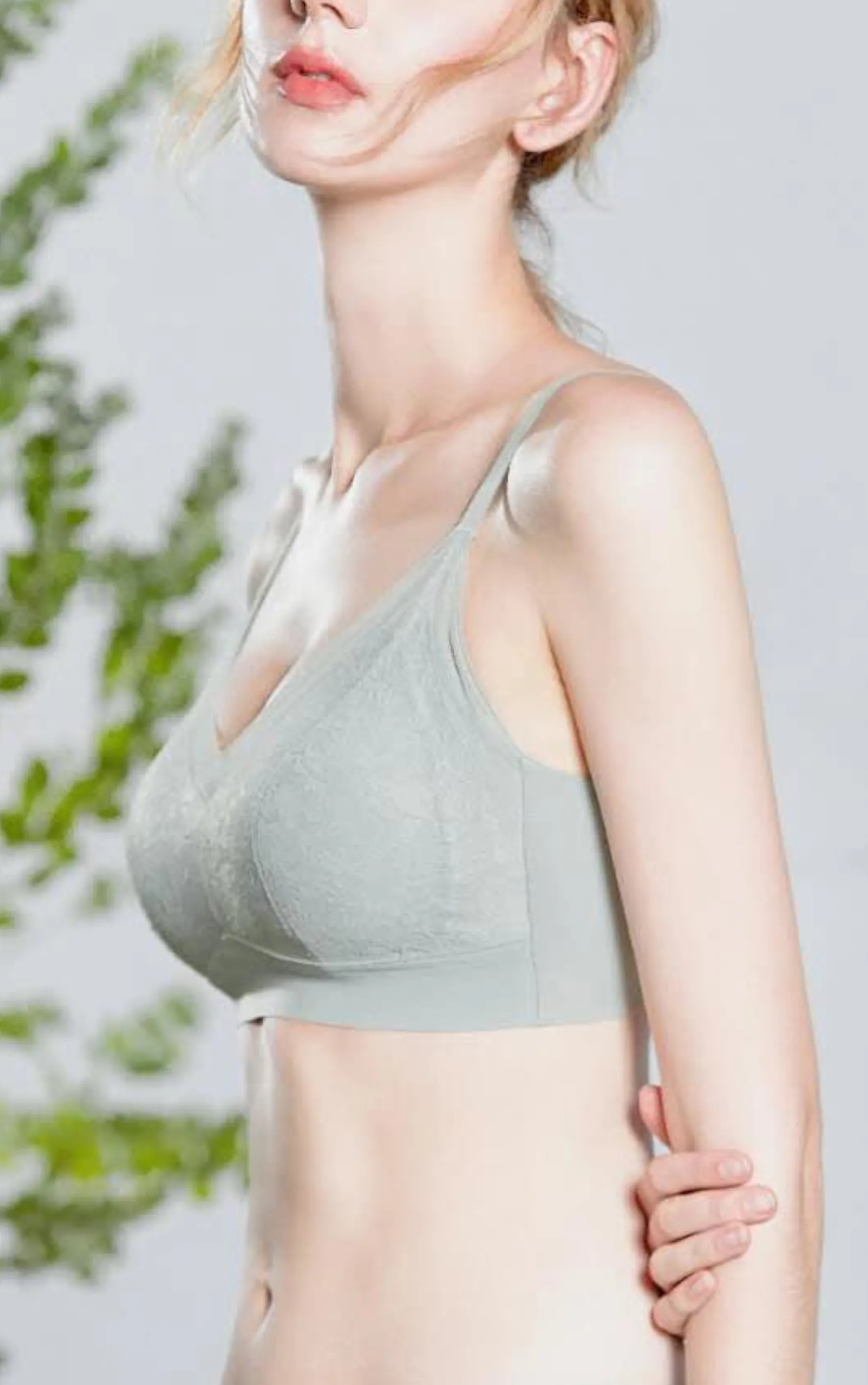 Bra for Women - Small Delicate Floral Lace Full Coverage Cotton Cup Minimizer Bra #139098