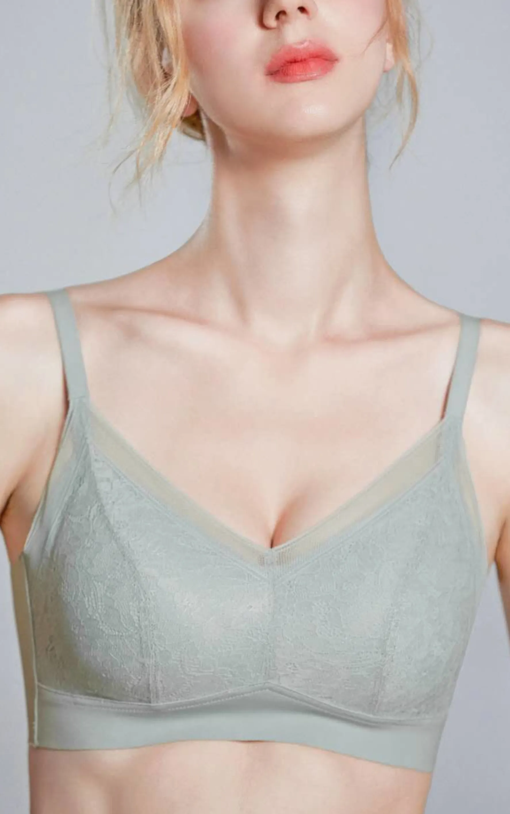 Bra for Women - Small Delicate Floral Lace Full Coverage Cotton Cup Minimizer Bra #139098
