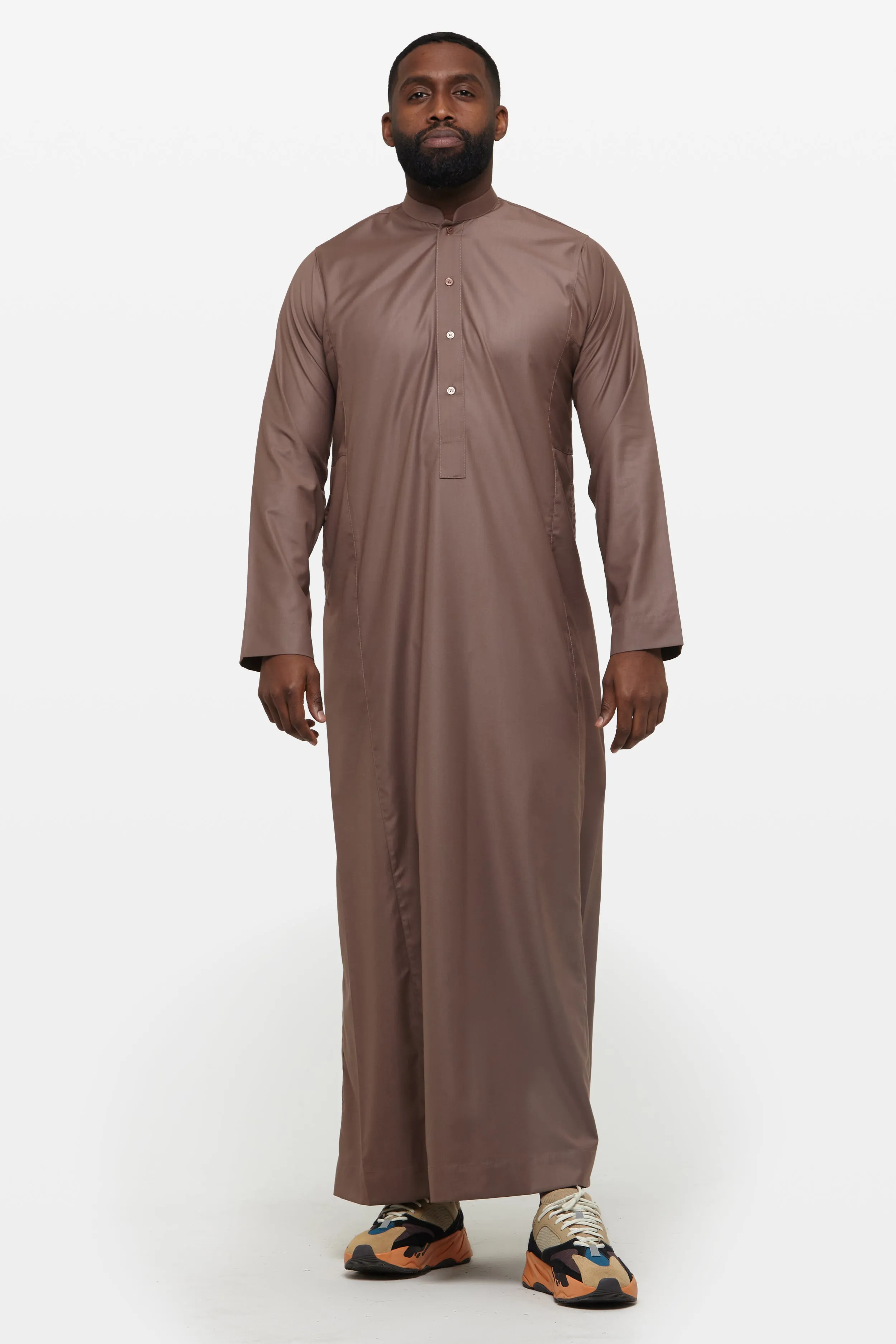 Deep Taupe Classic Collar Thobe