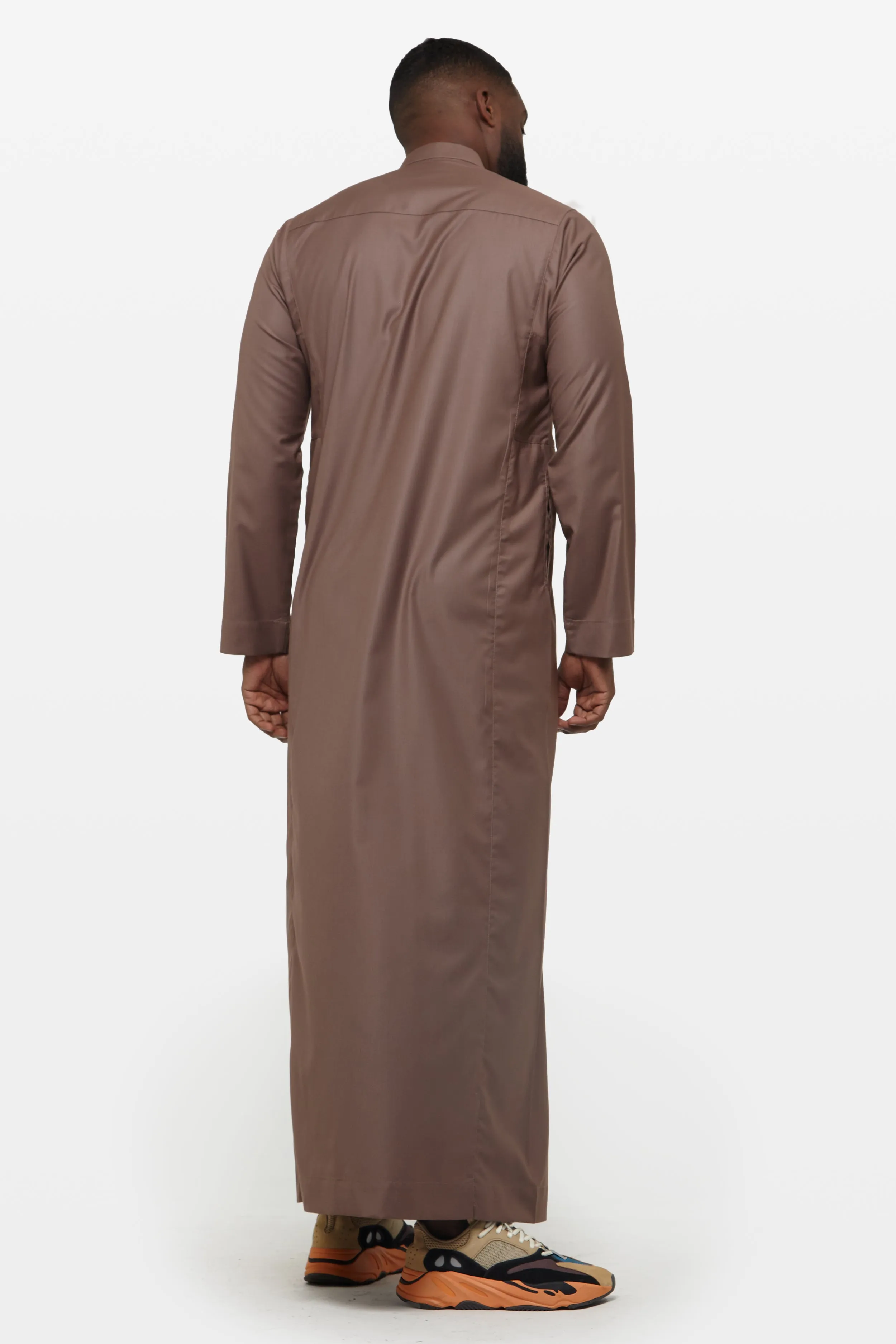 Deep Taupe Classic Collar Thobe