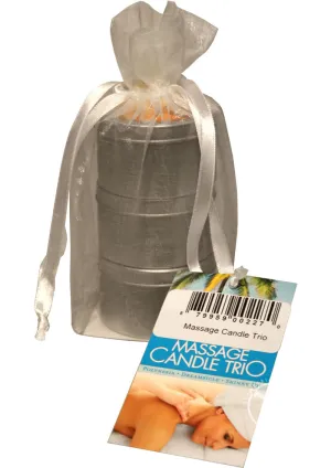 Earthly Body Hemp Seed Round Massage Candle Trio Set (Three 2oz Candles