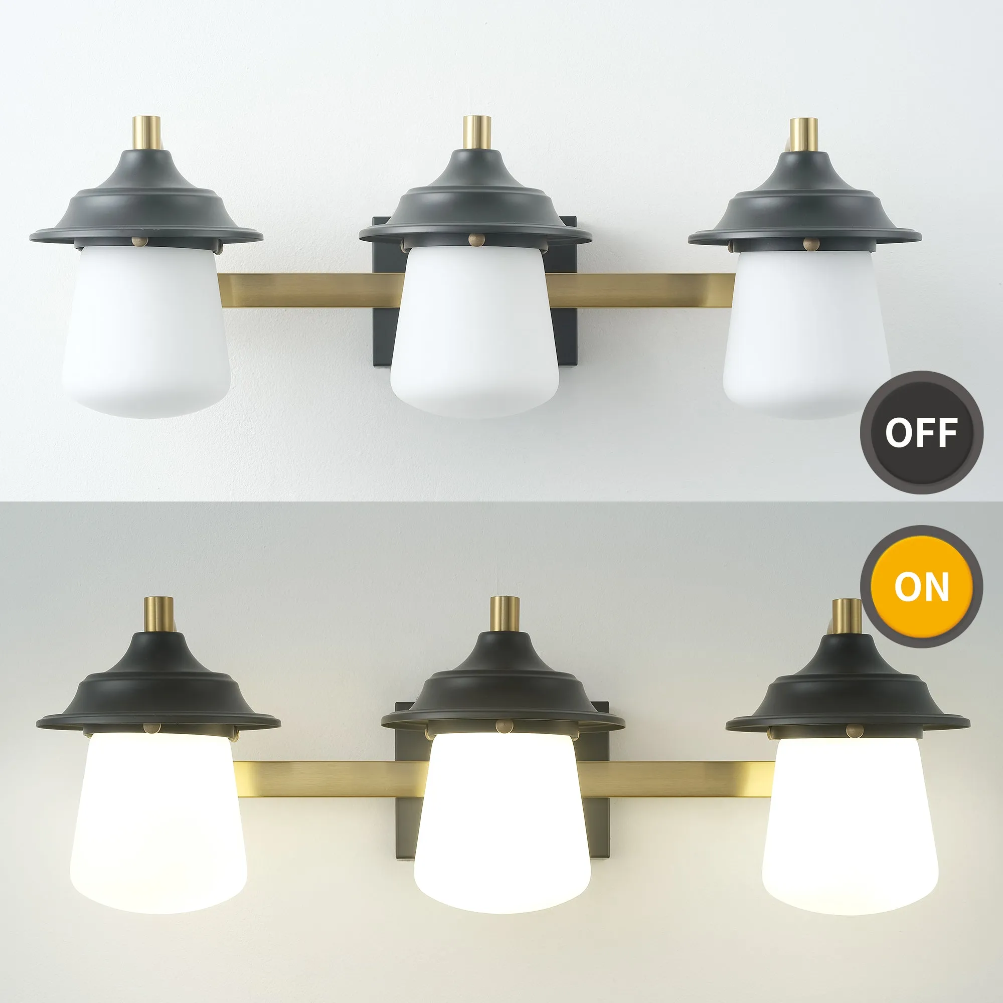 ExBrite 24.5" Farmhouse LED Vanity Light Fixture with Dimmable Switch & Tri-Color Settings