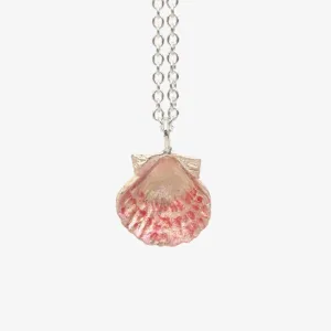 Fanshell Necklace - Handpainted Silver
