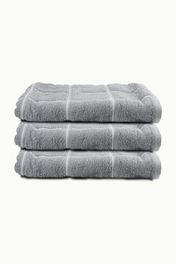 Grey Combed Hand and Body Towel Set