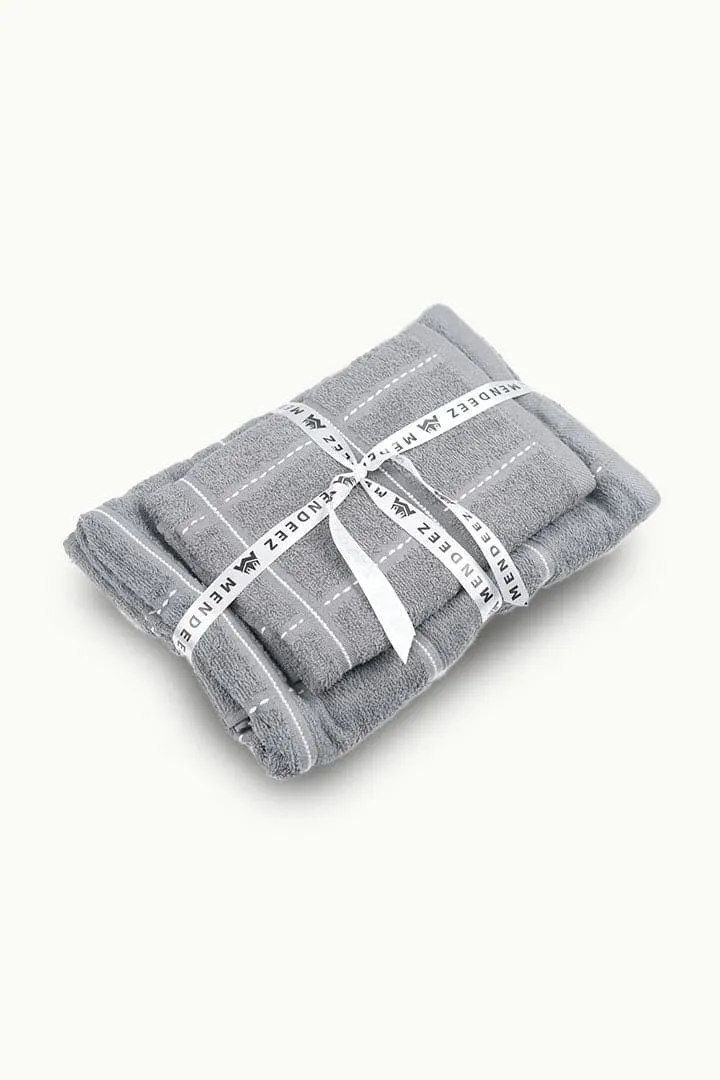 Grey Combed Hand and Body Towel Set