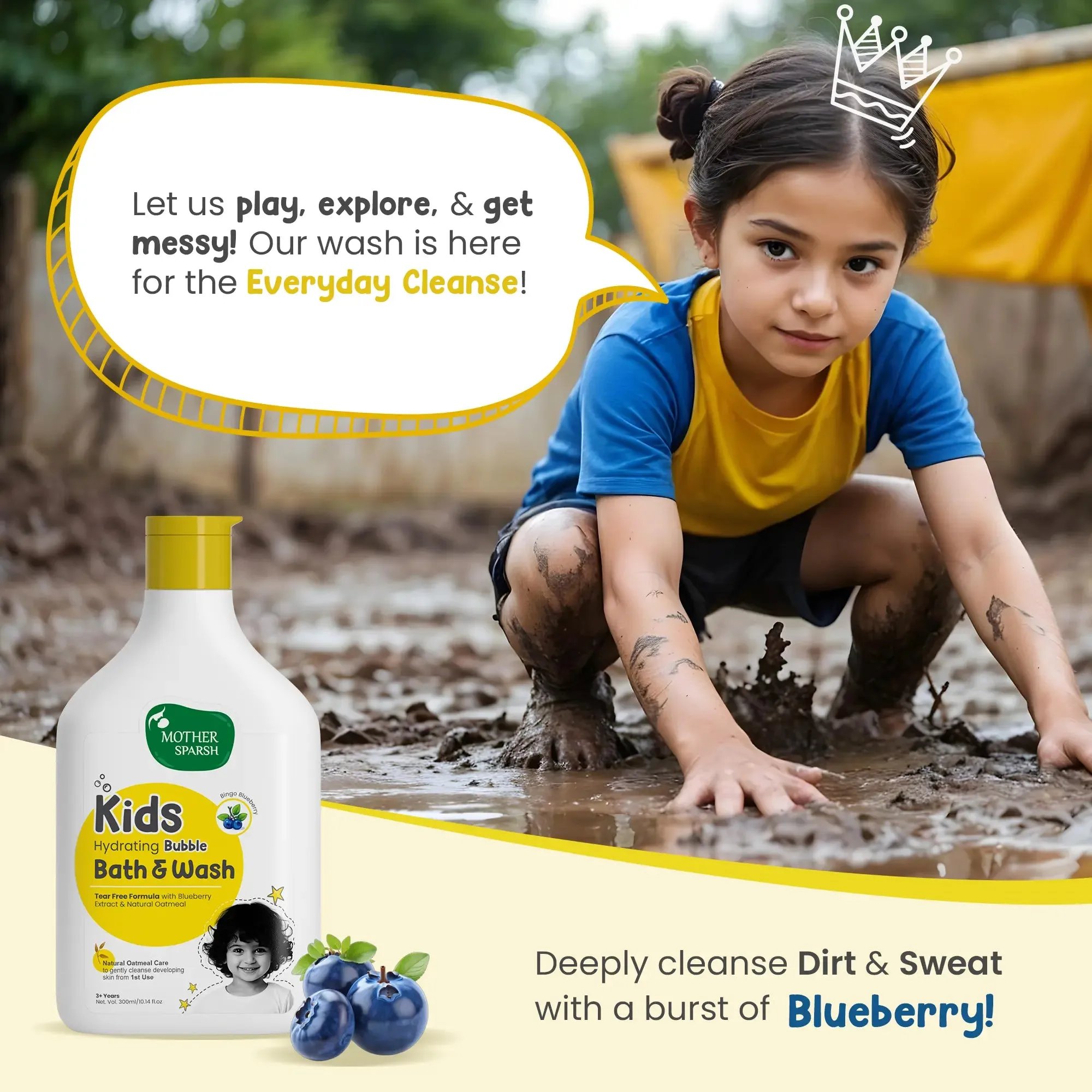 Kids Bubble Bath & Wash - Blueberry 300ml