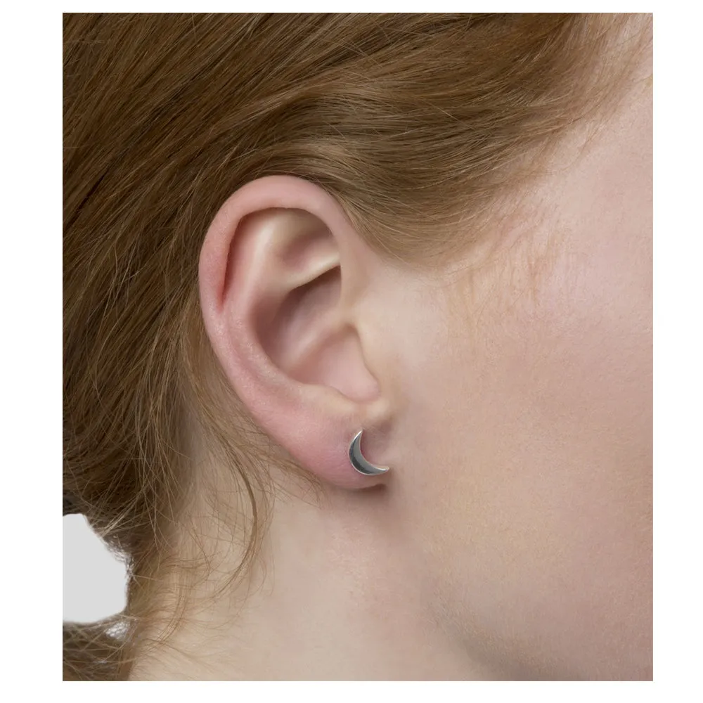 Sparkle Earrings Moon Silver