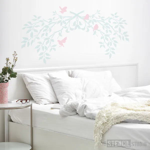 Sparrows & Branch Stencil