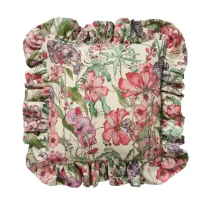 Square English Cutting Garden Medley Frill Cushion