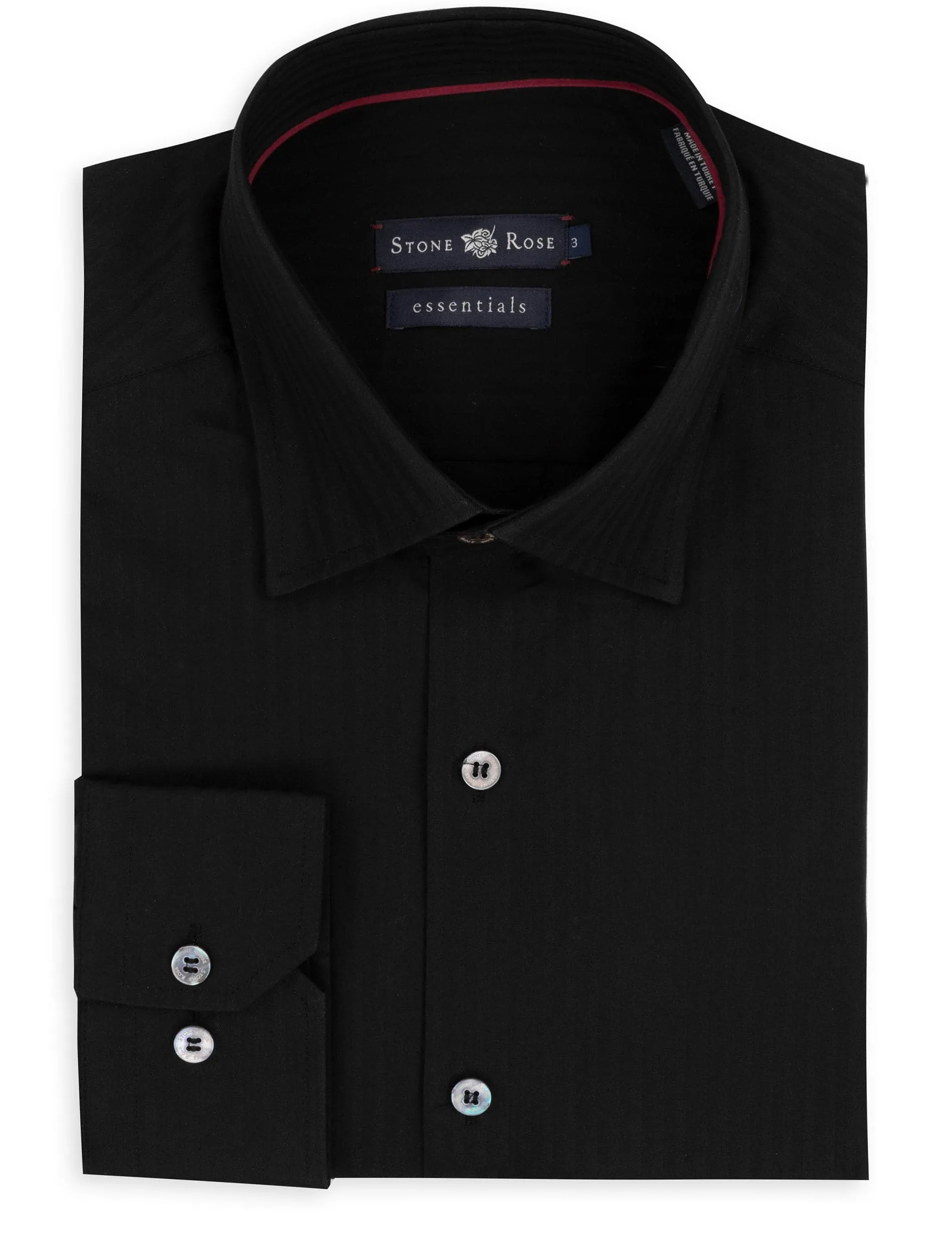 Tonal Stripe Button up Shirt in Black