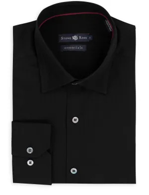 Tonal Stripe Button up Shirt in Black