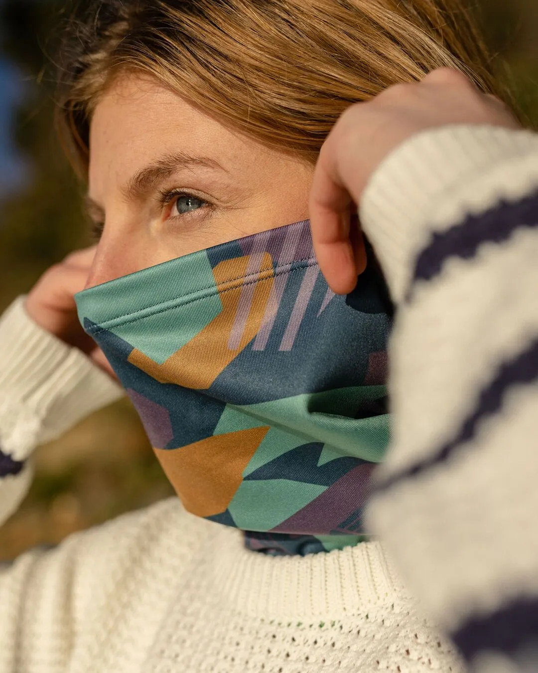 Trail Recycled Gaiter - Deep Blue Camo Pattern