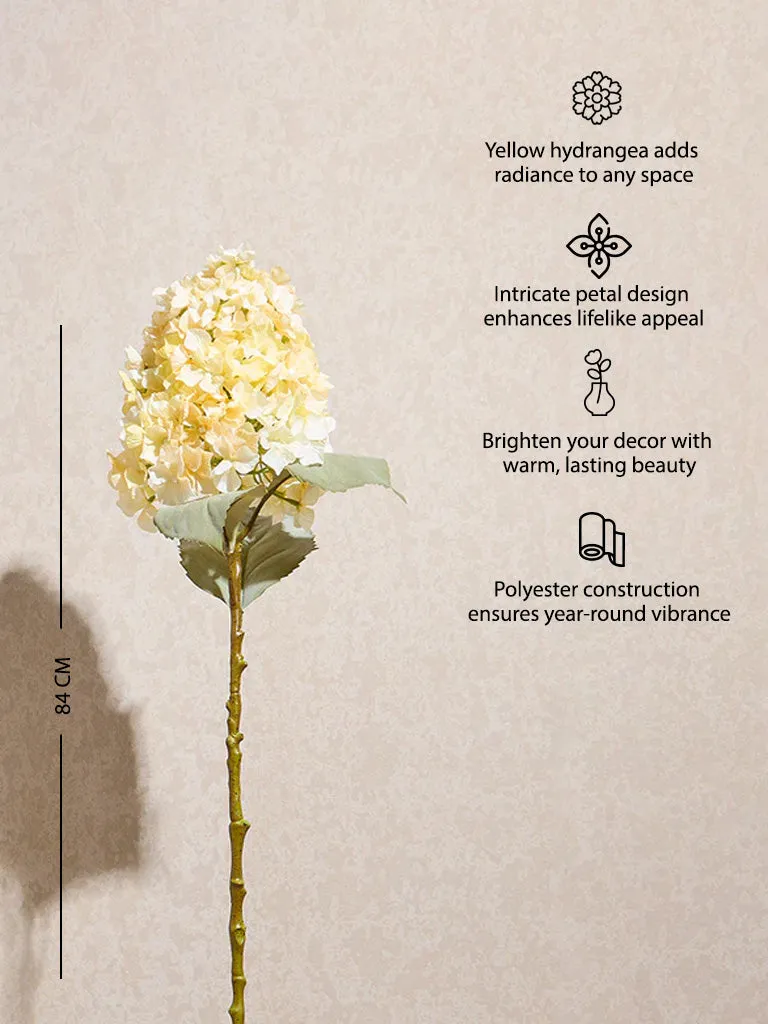 Westside Home Yellow Artificial Hydrangea Flower - Large